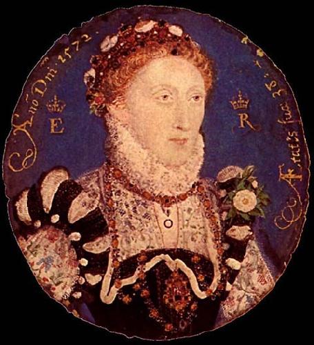 Nicholas Hilliard Portrait MIniature of Elizabeth I oil painting image
